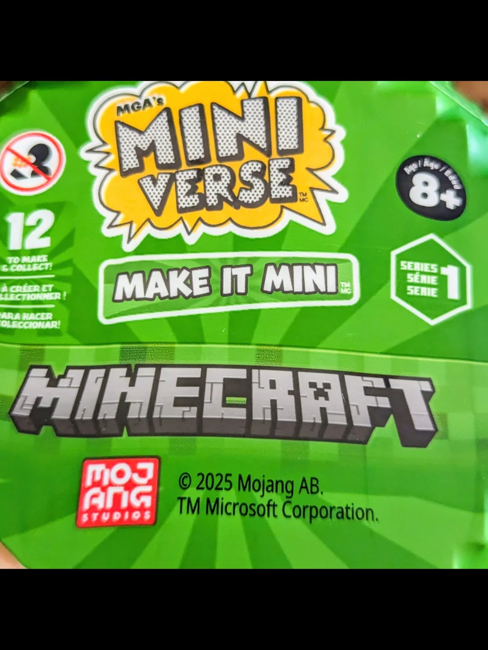 Mini Verse Minecraft Series 1 Set of 3 New Sealed Blind Box Series 1 Mojang New